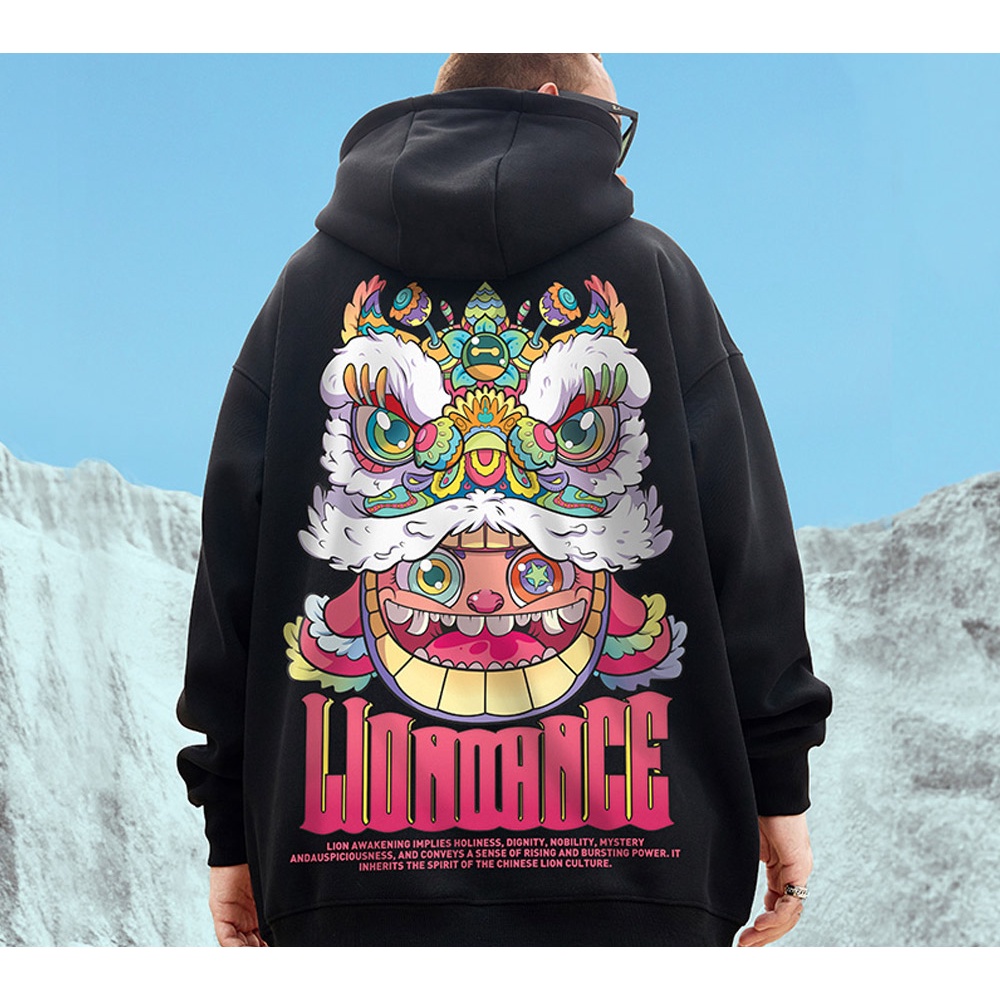 Sweater Hoodie LION DANCE V2 Jumper Pria Wanita Bahan Fleece Tebal Ukuran S M L XL XXL XXXL