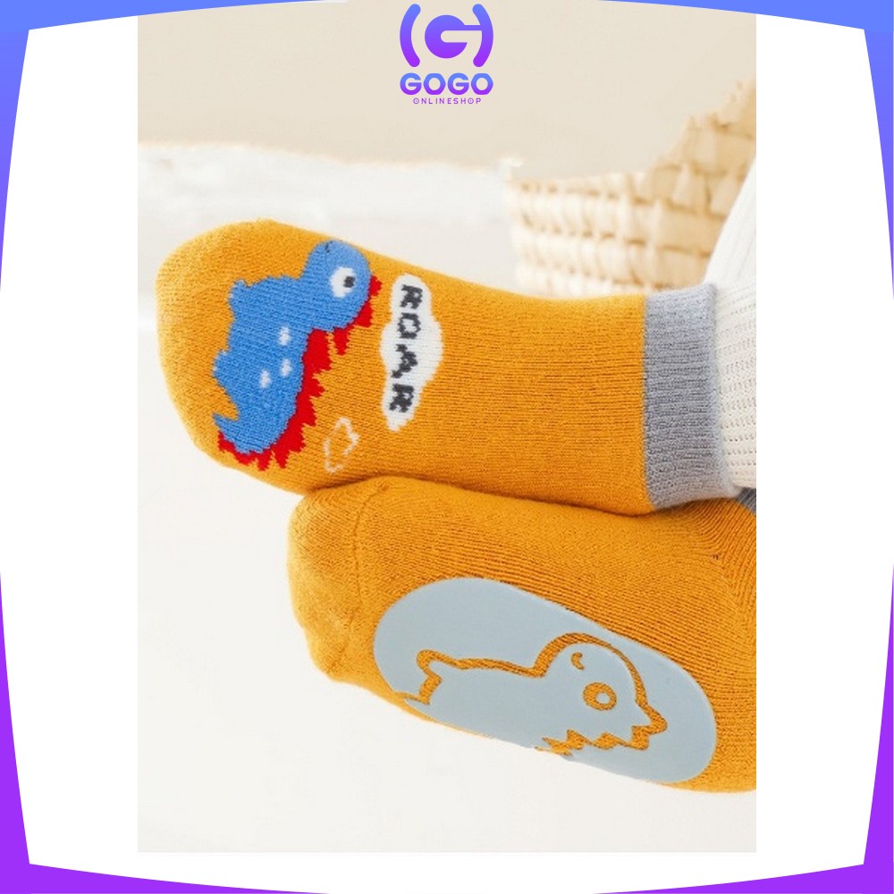 GOGO-P543 Kaos Kaki Anak Bayi Antislip Unisex Model Animal Gambar Timbul / Kaus Kaki Bayi Pendek Baby Socks Anak Laki Laki Perempuan Anti Licin