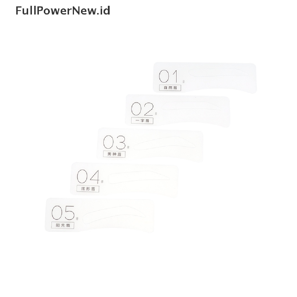 Power 5Pcs Pria Pembentuk Alis Membentuk Stensil Perawatan Pesona Alis Kartu Template Makeup ID