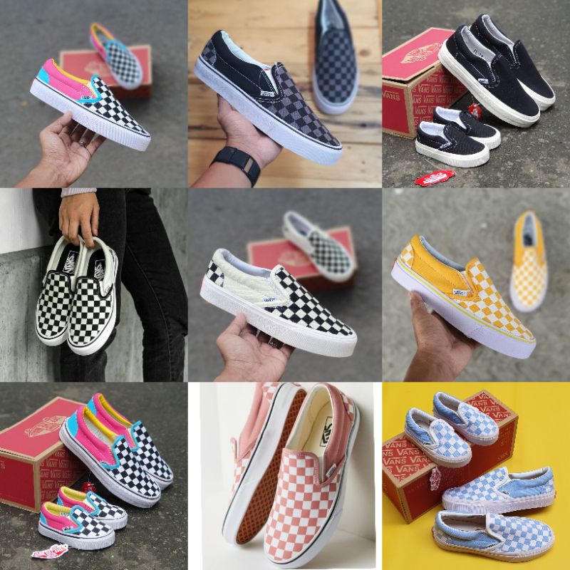 Sepatu vns slip on cekerboard