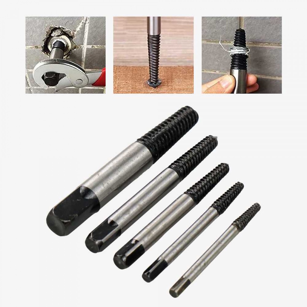 Set Mata Bor Extractor Taffware Broken Screw Remover 5 in 1