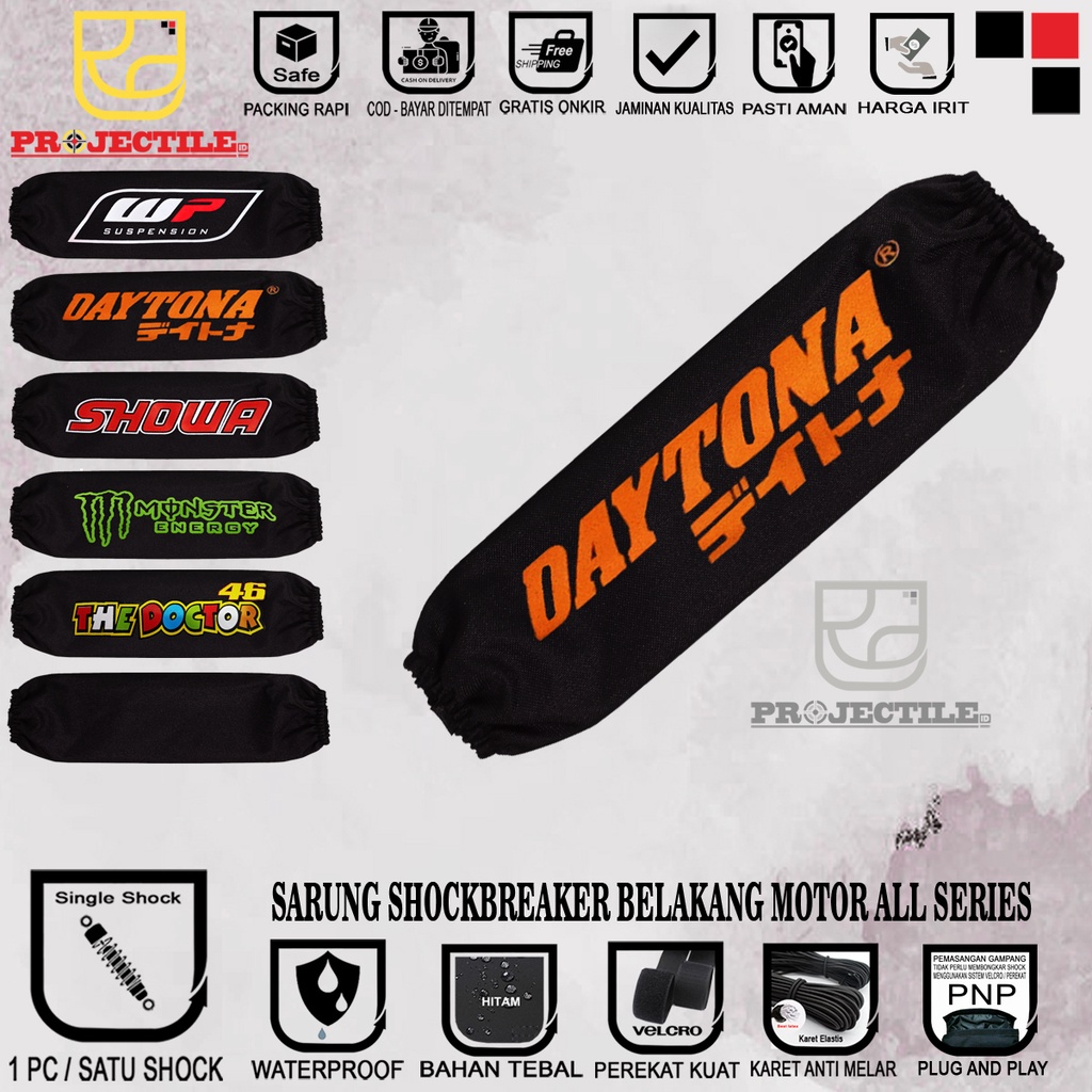 sale Sarung shock / cover shockbreaker sarung sok shok belakang motor universal KTC RACING DAYTONA H