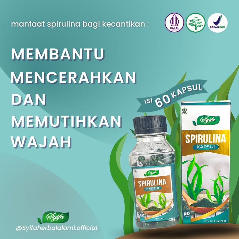 Kapsul Spirulina Obat Herbal Masker Pencerah Pengencang Pelembab Penghilang Pembersih Pemudar Flek Hitam Bekas Jerawat Minyak Pori Kulit Wajah Muka Berminyak Glowing Penambah Darah Anemia Penurun Kolesterol Kolestrol Hipertensi Tensi Tekanan Darah Tinggi