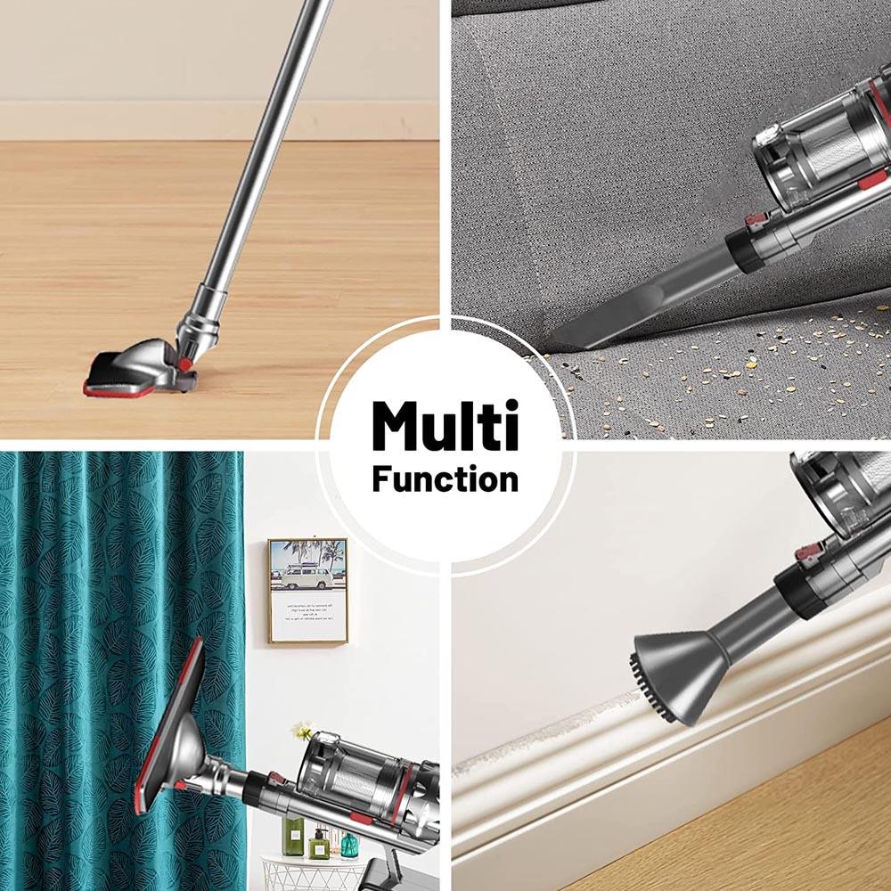 Vacuum Penyedot Debu KALNO Cordless Stick Vacuum Cleaner V12 600W Charge Tanpa Kabel Bersih Rumah Dilengkapi Holder Dan Aksesoris Daya Hisap Kuat Dengan 3 Kecepatan