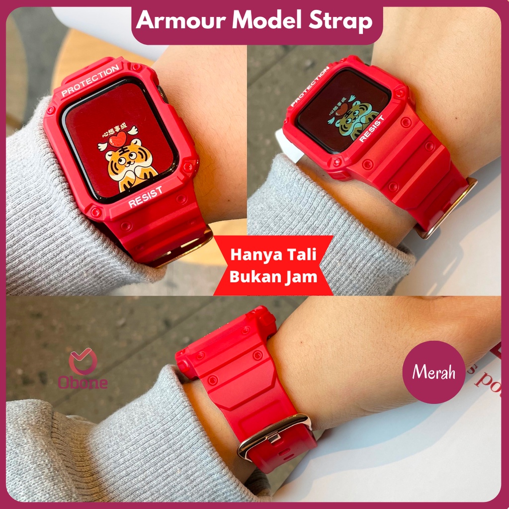 Armour Model Strap untuk A watch series 1 2 3 4 5 6 7 8 T500 T55 HW Series IWO Series T55 plus T500 Plus Pro