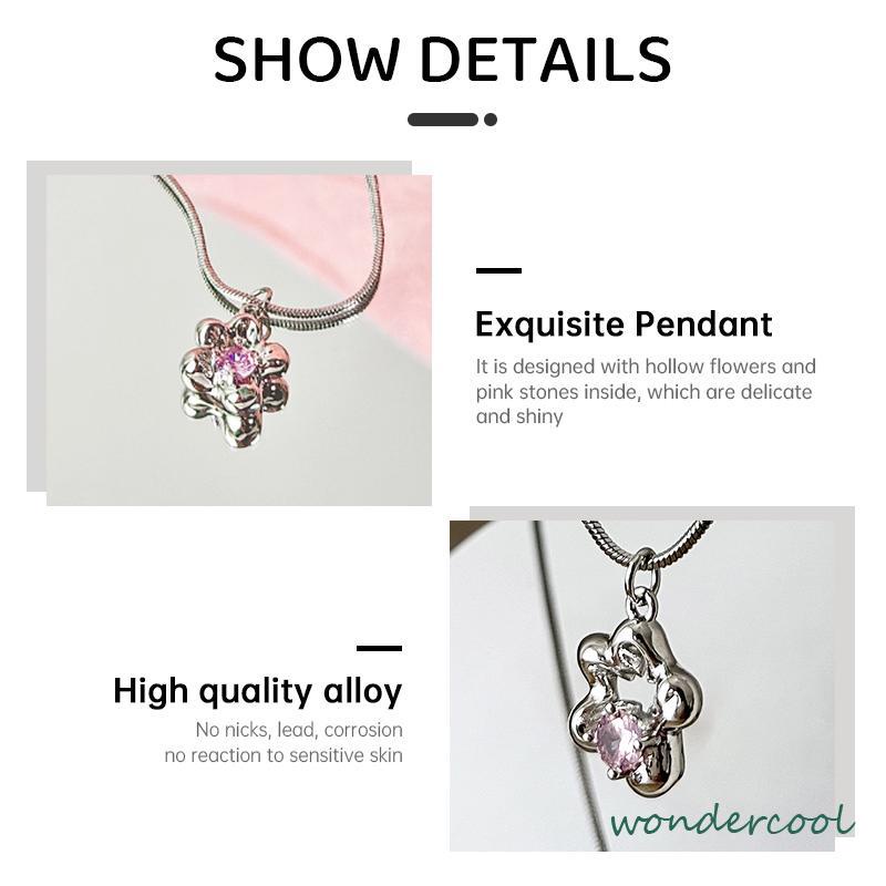 Kalung Bunga Rantai Klavikula Mewah Sense Light Desain Canggih Wanita-Won
