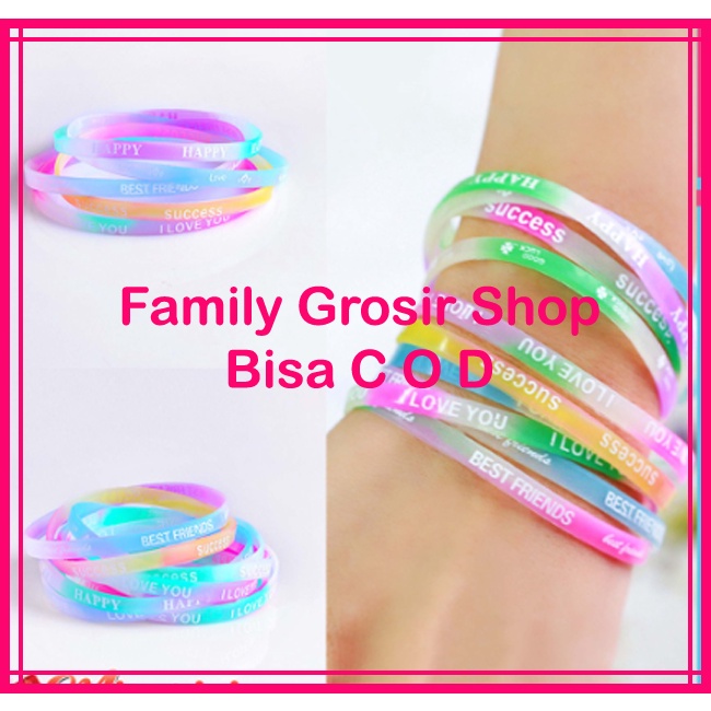 (5pcs) Gelang Karet Silikon Glow In The Dark Galang Tangan Fashion