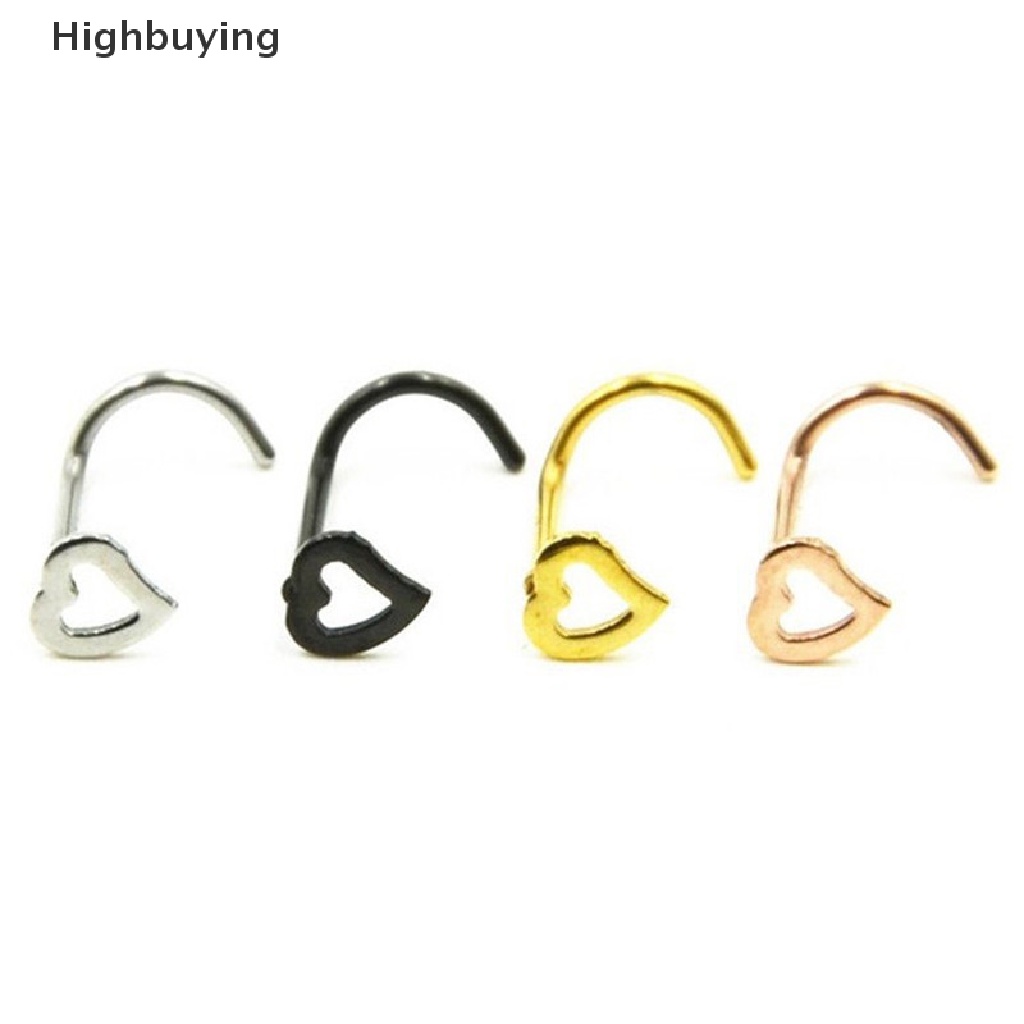 Hbid Cincin Bibir Hidung Telinga Stainless Steel Hoop Love Nose Ring Perhiasan Punk Glory