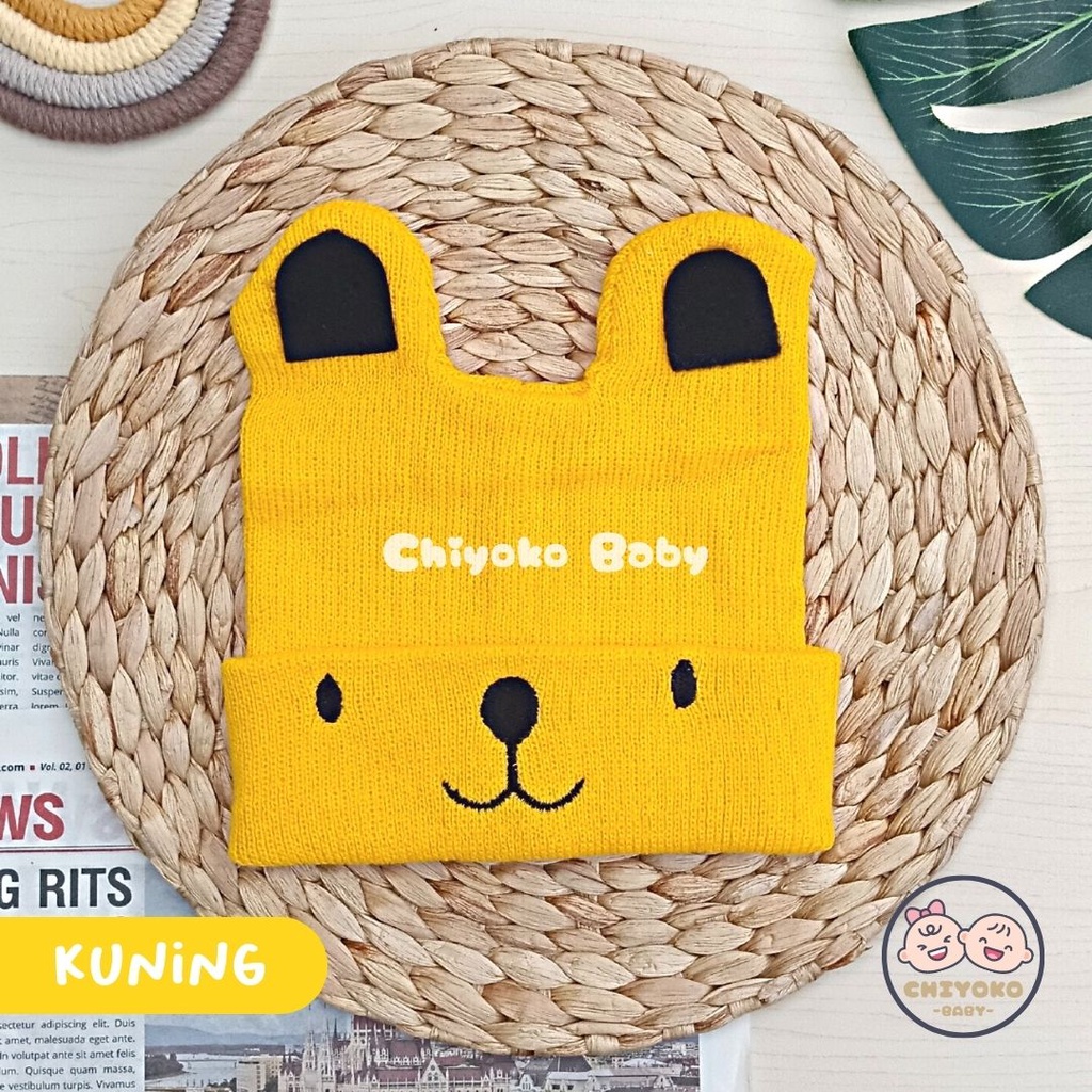 Topi Kupluk Rajut Bayi 1 sd 3 Tahun Telinga Doggy / Topi Kupluk Unisex / Topi Kupluk Anak motif Puppy Doggy Chiyoko Baby