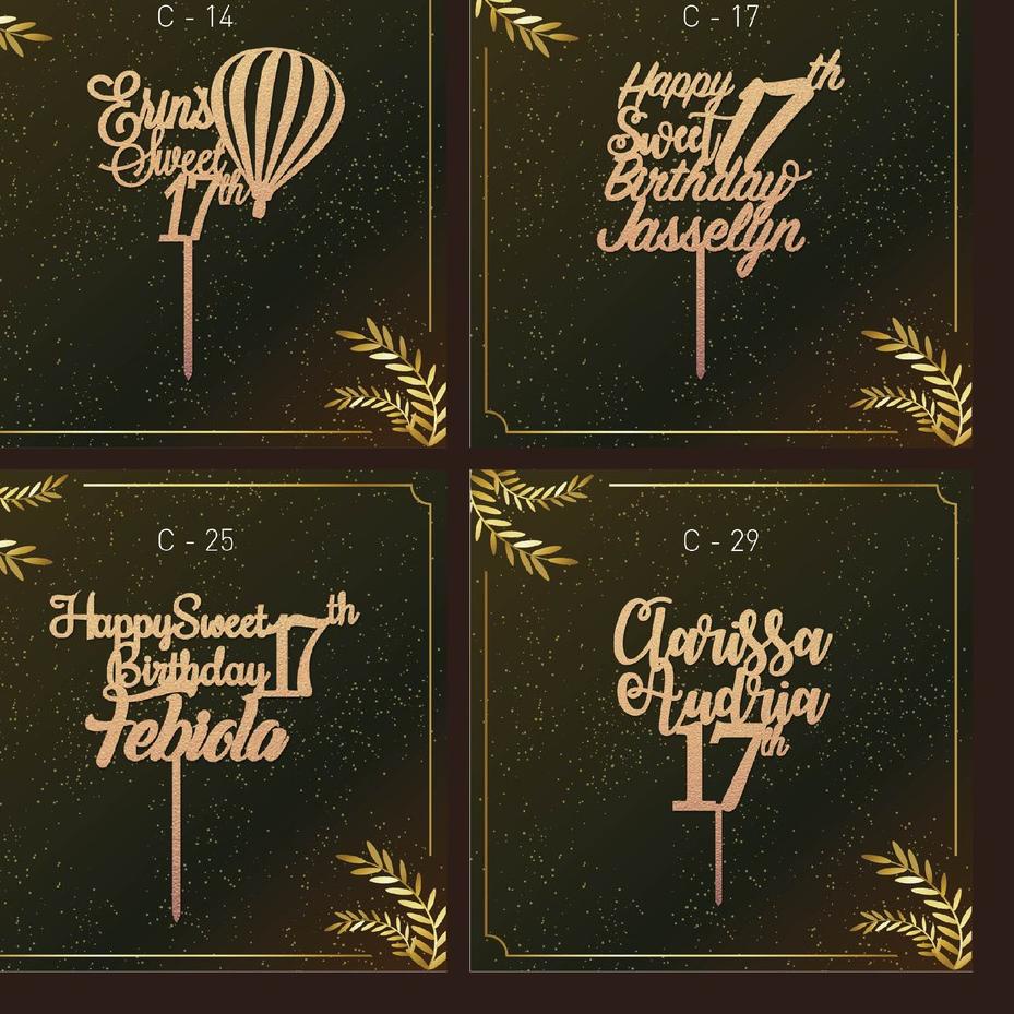 

Termurah[KP8]-Sweet 17 Caketopper | Topper Akrilik | Hiasan Kue | Bisa Custom Tulisan