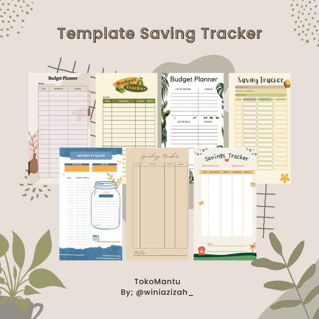 

Paket Template Budgeting & Template Saving Tracker Pelacak Keuangan Kertas Binder A6 Aesthetic