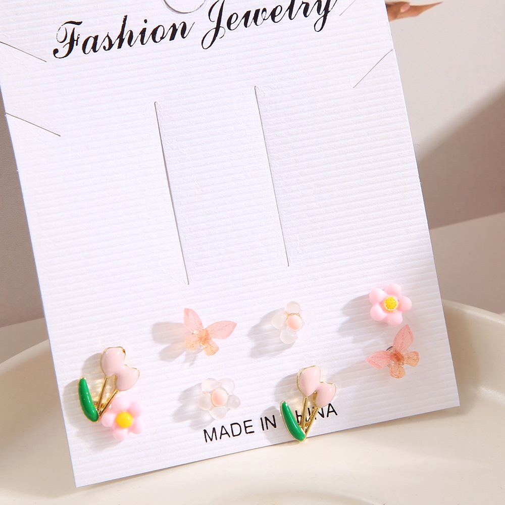 Baru Warna-Warni Lucu Resin Pejantan Anting Untuk Gadis Wanita Anak Multi Warna Kupu-Kupu Bunga Anting Perhiasan Sehari-Hari Memakai