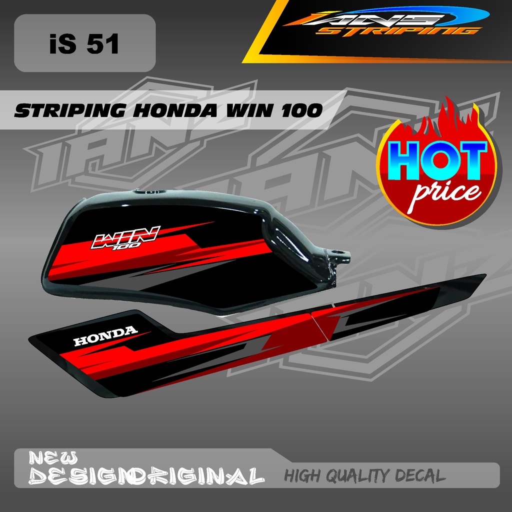 DECAL STRIPING TANGKI HONDA WIN 100 CUSTOM HOLOGRAM / NON HOLOGRAM IS51