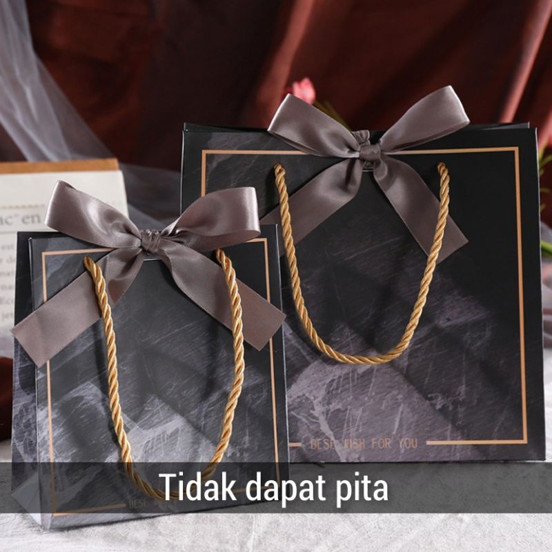 INS PAPER BAG KOREA HITAM SHOPPING BAG /TAS HADIAH PB-INS 8 BLACK,PINK, MERAH,HIJAU,NAVY