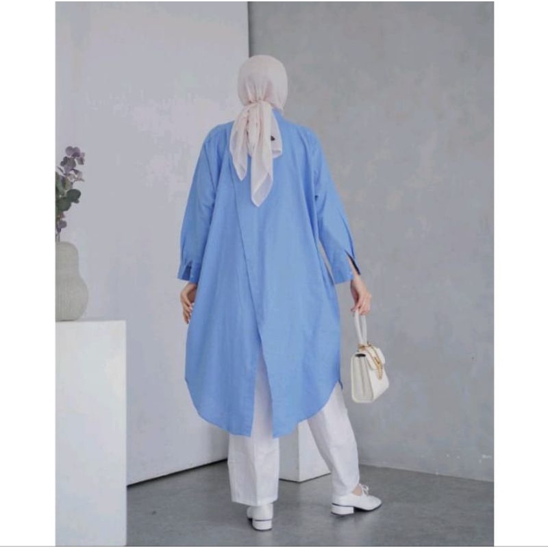 Dwyne Tunik - Kemeja Linen Wanita - Oversized Shirt Linen