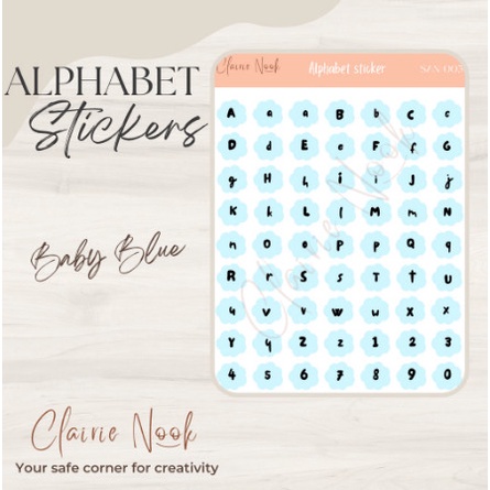 Alphabet Sticker Label Warna / Stiker Alfabet / Stiker Warna alphabet - BABY PURPLE