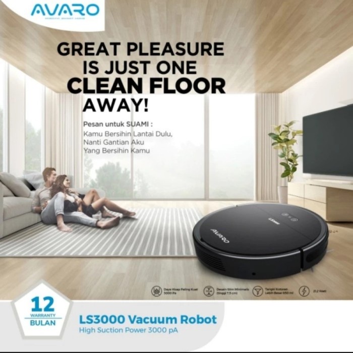 AVARO LS3000 Robot Vacuum Cleaner Robotic Vacuum Garansi Resmi