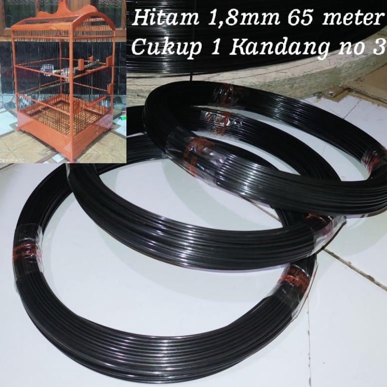 Produk Seru [Bonus Mini Gold] jeruji ruji fiber hitam 1,8mm panjang 65 meter