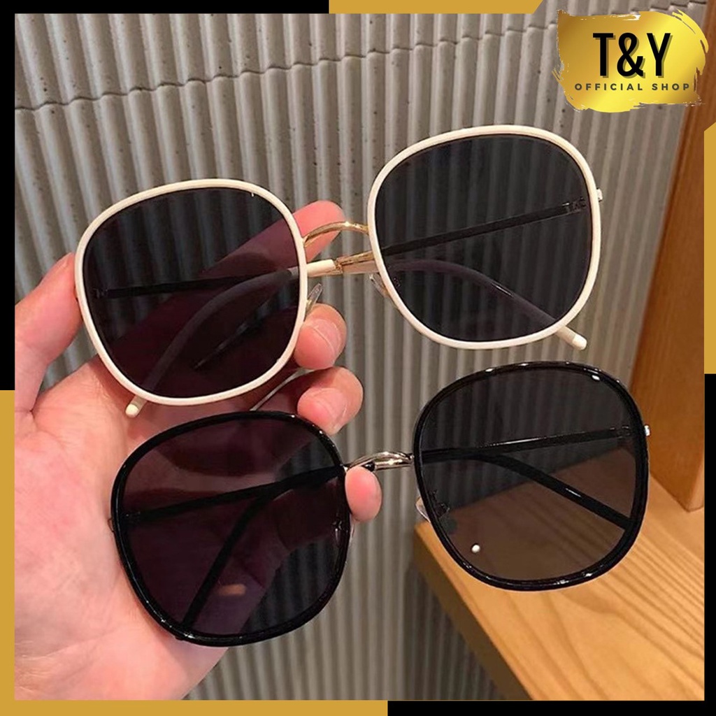 T&amp;Y Kacamata Wanita Hitam Fashion Vintage Bulat Korea 6628 Kaca Mata Wanita Gaya Sunglasses Unisex