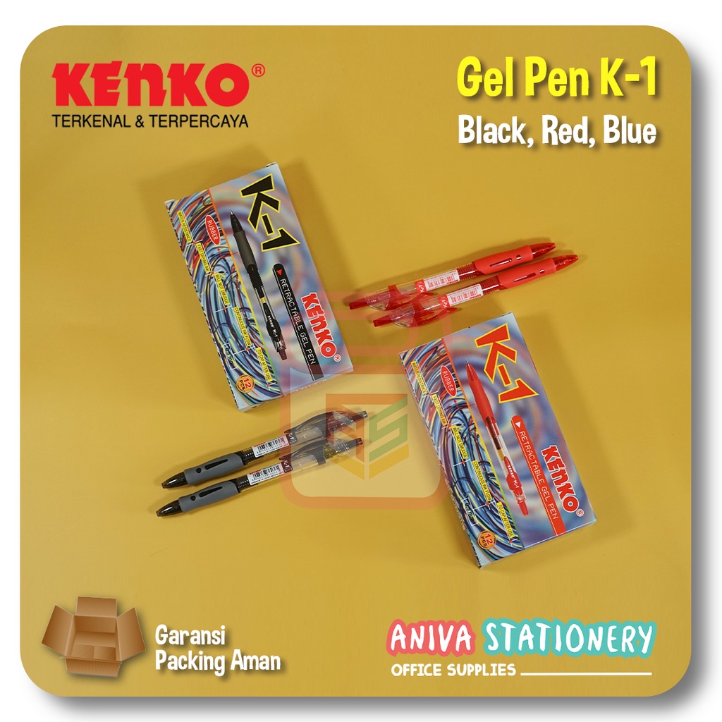 

KENKO K1 PEN PULPEN PENA EASY GEL MURAH RETRACTABLE 0,5 MM TINTA WARNA WARNI ATK