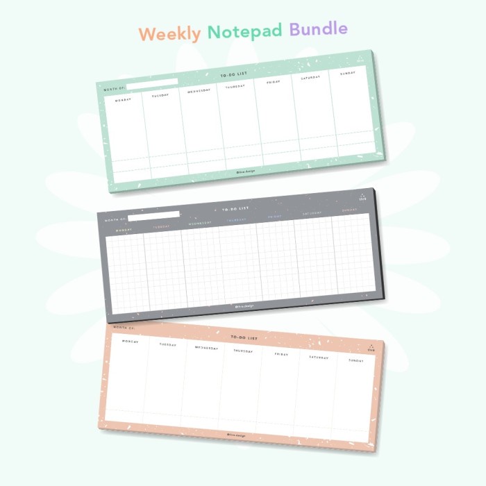 

@=@=@=@=] Weekly Notepad Bundle // To Do List Thre Design