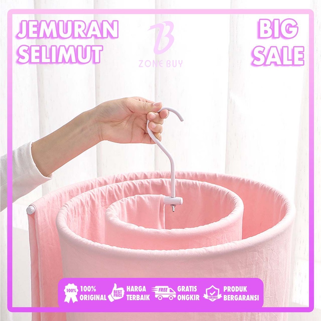 Gantungan Sprei Spiral Hanger Selimut Bulat Gantungan Jemuran Cucian Multifungsi