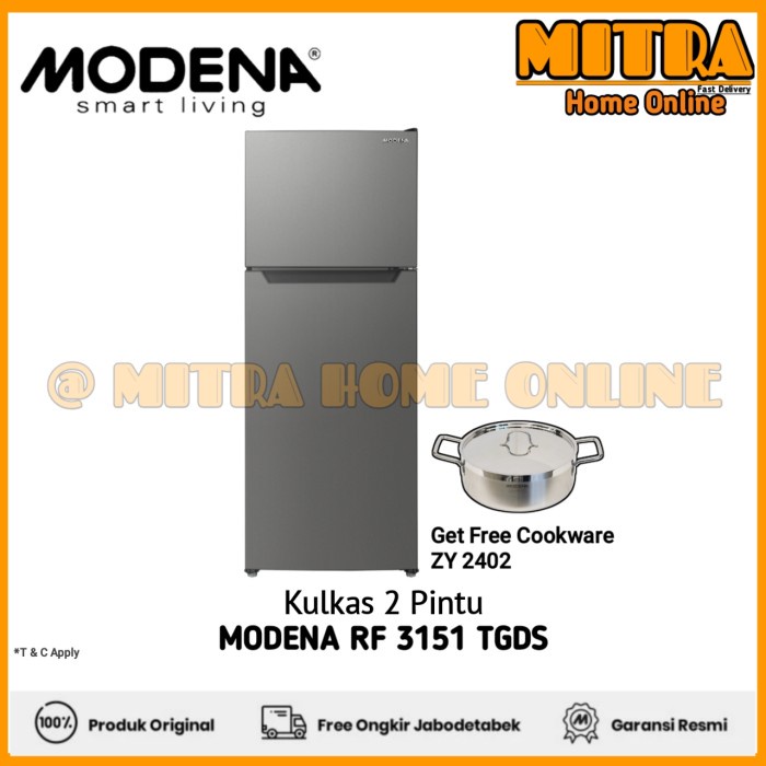 

] MODENA RF 3151 TGDS Kulkas 2 Pintu 315 Liter