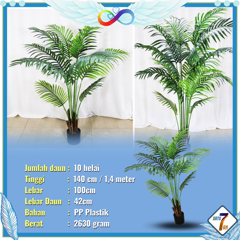 Jual Pohon Hiasan Ruangan Tinggi 1,4 Meter Pot Tanaman Hias Plastik
