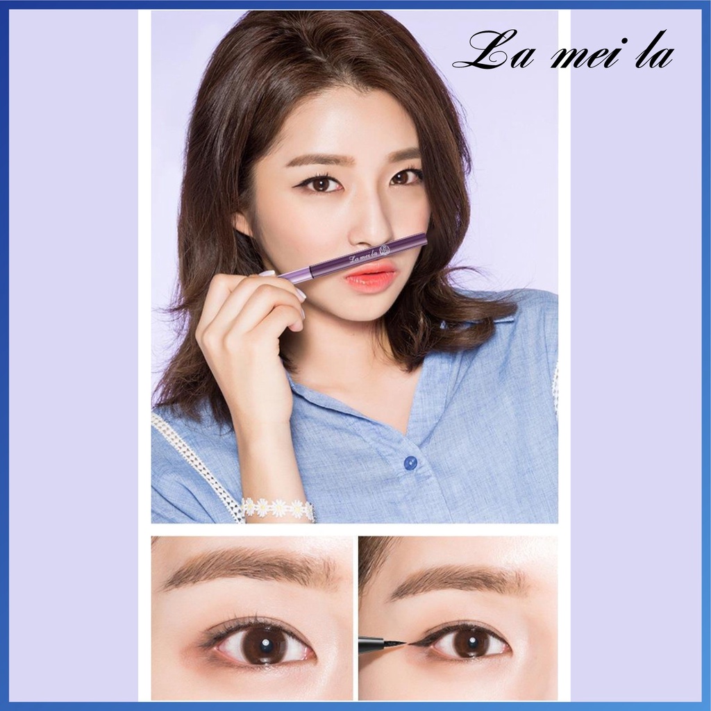 LAMEILA Glamour Eyeliner Ungu Purple Long Lasting Waterproof Eye liner Warna Hitam L43