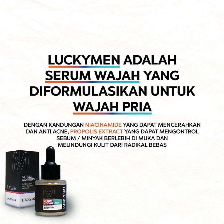 ( BONUS PARFUM ) LUCKY MENS SERUM MOONLIGHT Pencerah wajah pria/serum pria/serum wajah pria