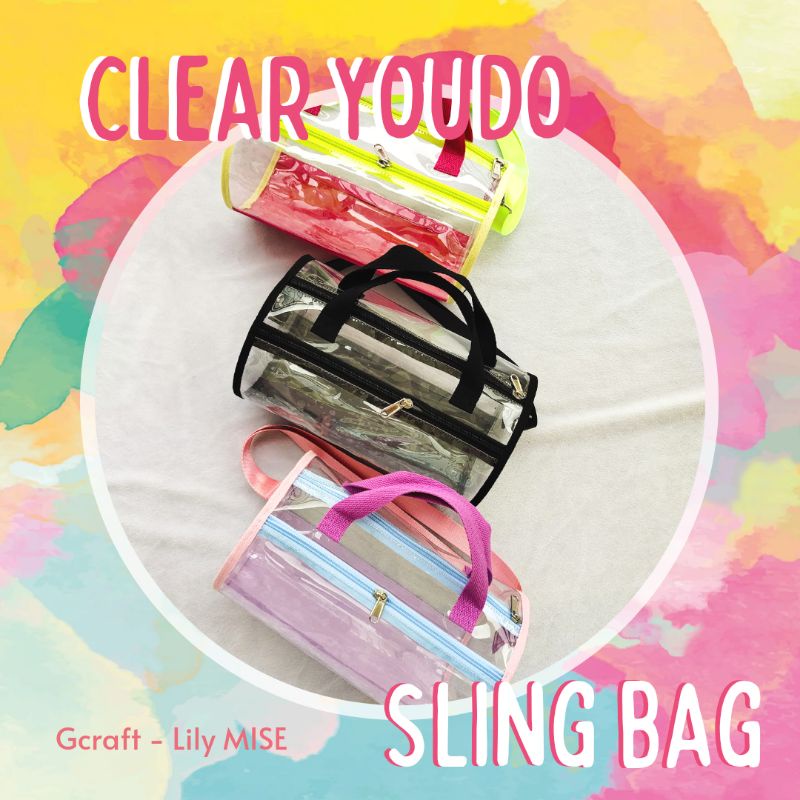 clear youdo bag - tas transparant - tas pvc - tas sling transparan - tas konser - tas mika pvc - tas