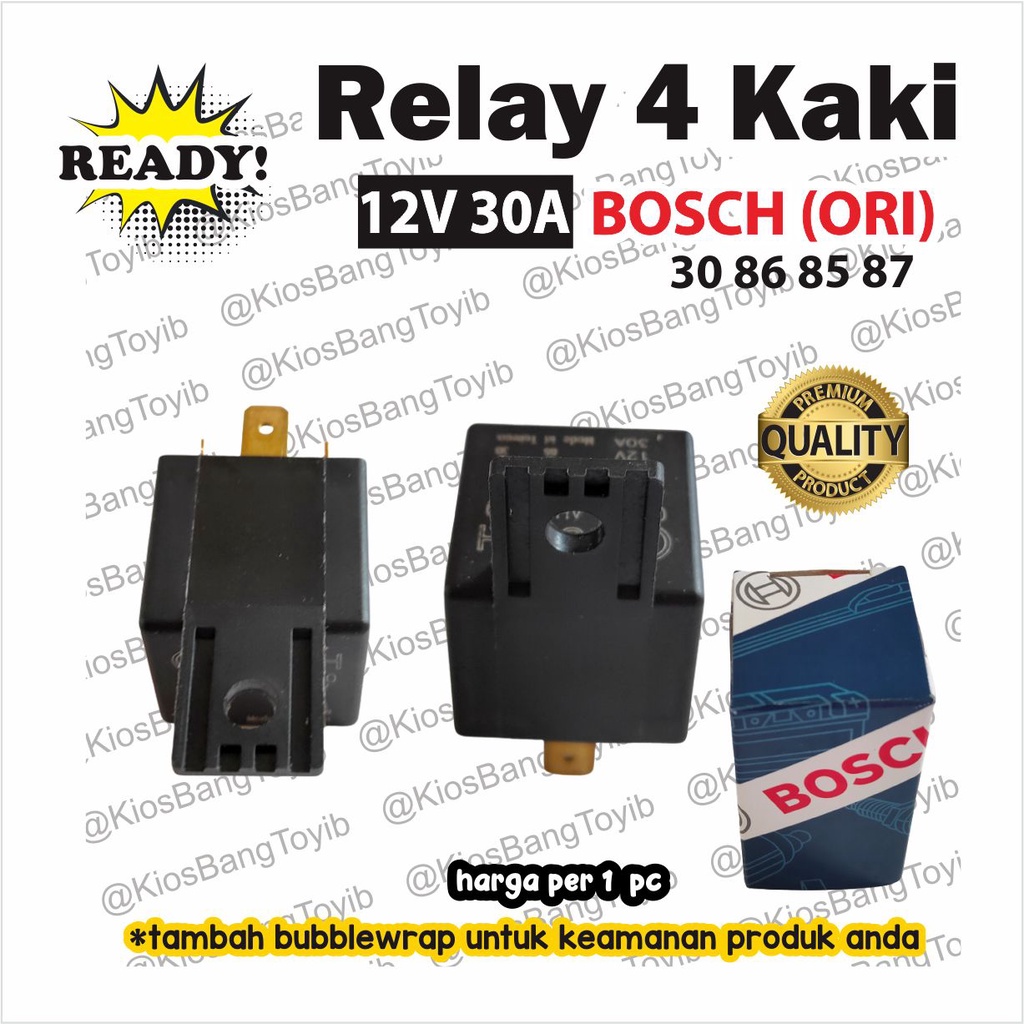(ORI BOSCH) Relay Riley 4 Kaki 12V 30A Relay Klakson / Lampu
