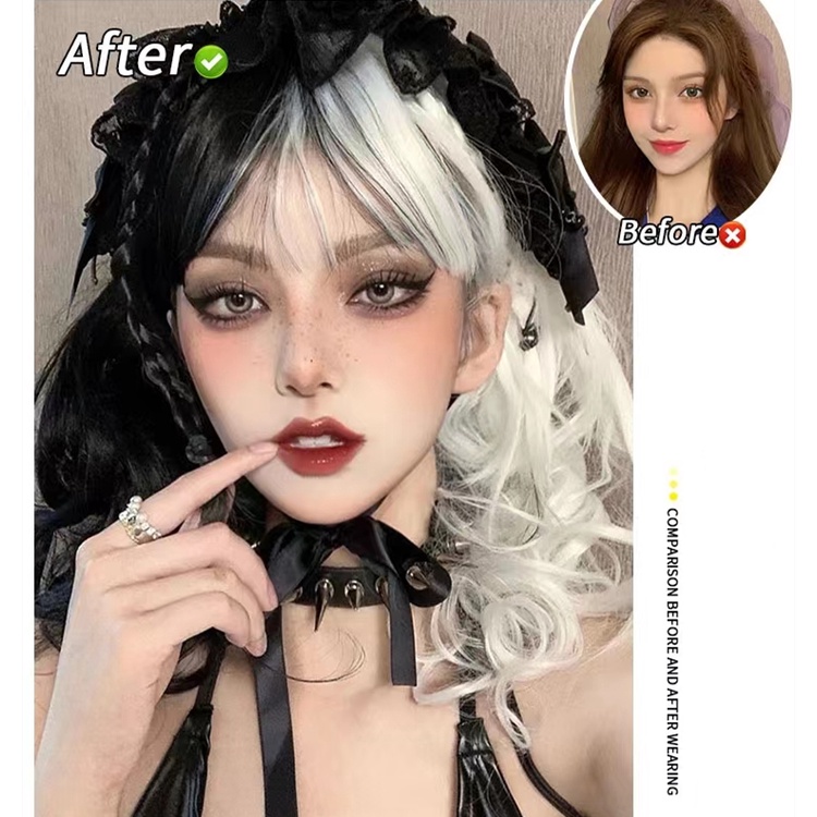 Cruella Mixed Color Hair Wig Cosplay 8651