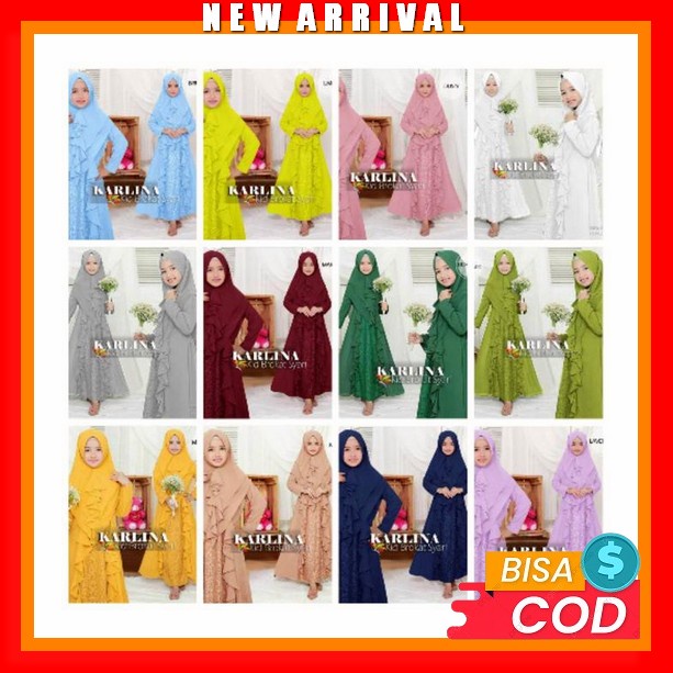 Mozaik Set Setelan Anak Perempuan 2In1 Usia 5, 6 , 7, 8, 9, 10, 11, 12 Tahun Tania Dress Size Anak -