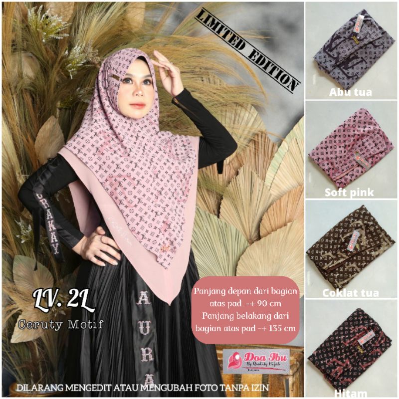 JILBAB INSTAN HIJAB MOTIF 2 LAYER CERUTI LIMITED EDITION DOA IBU BY BUNYAMIN