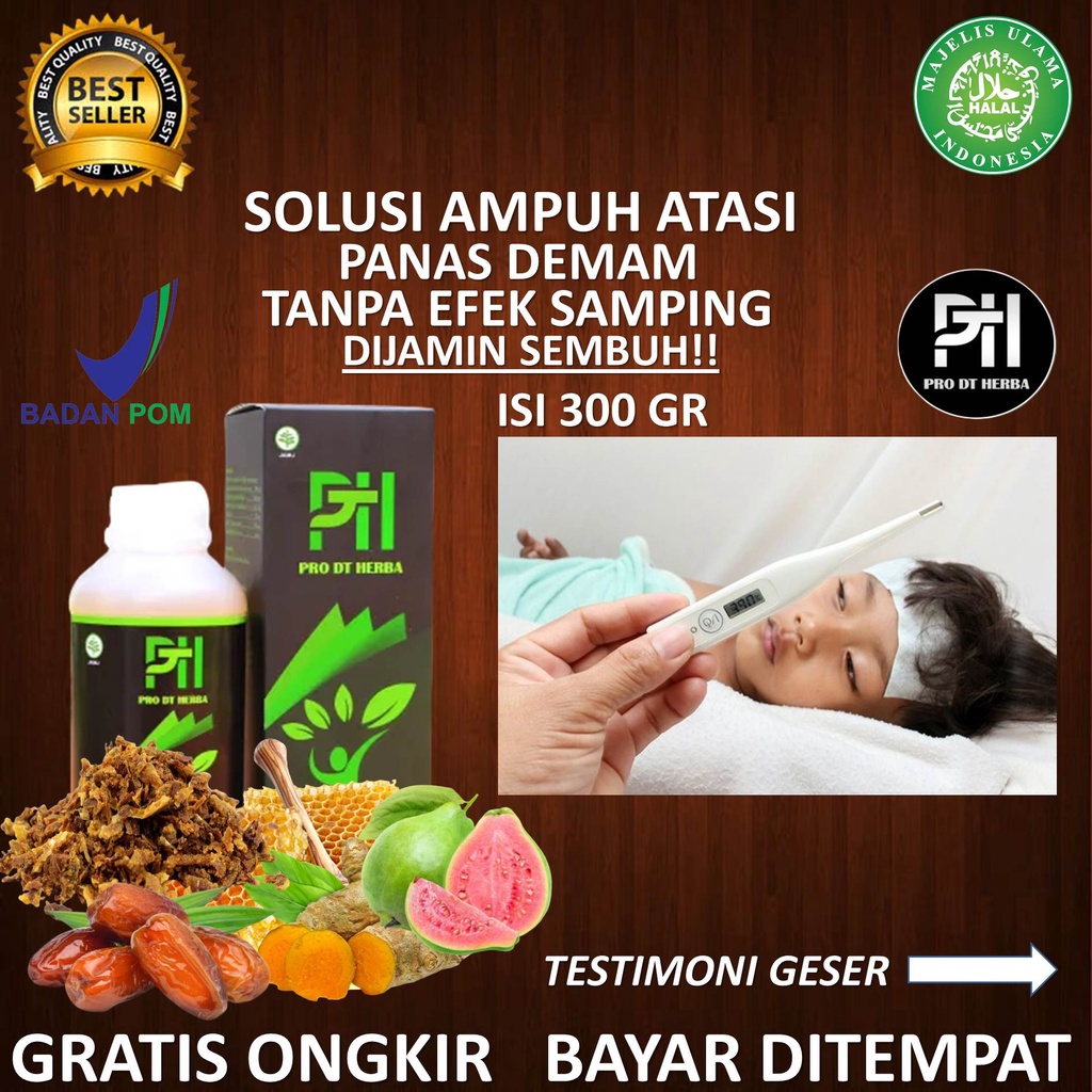 Obat Demam Paling Ampuh Batuk Demam Pilek,  Demam Panas Demam Anak Demam Dewasa PRO DT HERBA