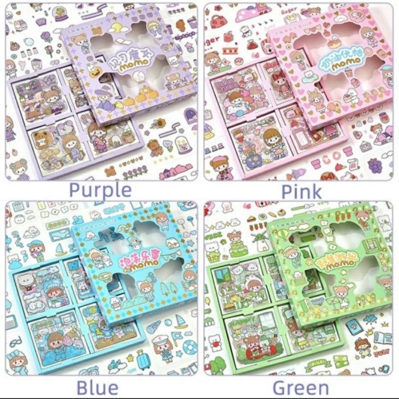 

Sticker 100 Botol Air Viral Aesthetic Lucu Ecer Mix Momo Anne Anti Air 2D Momo stiker roll selotip