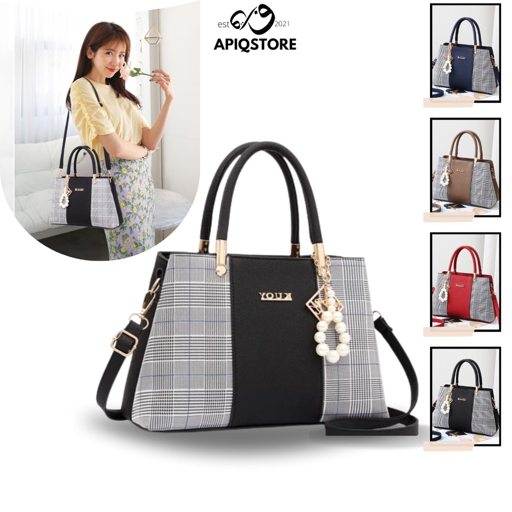 APIQSTORE Tas Wanita Import Terbaru Ori Tas Selempang Bahu Sling Bag Tas Ibu Ibu Kondangan Simpel da