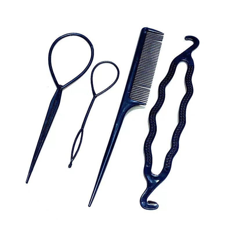 4pcs / Set Sisir Rambut Portabel Warna Permen Untuk Alat Styling