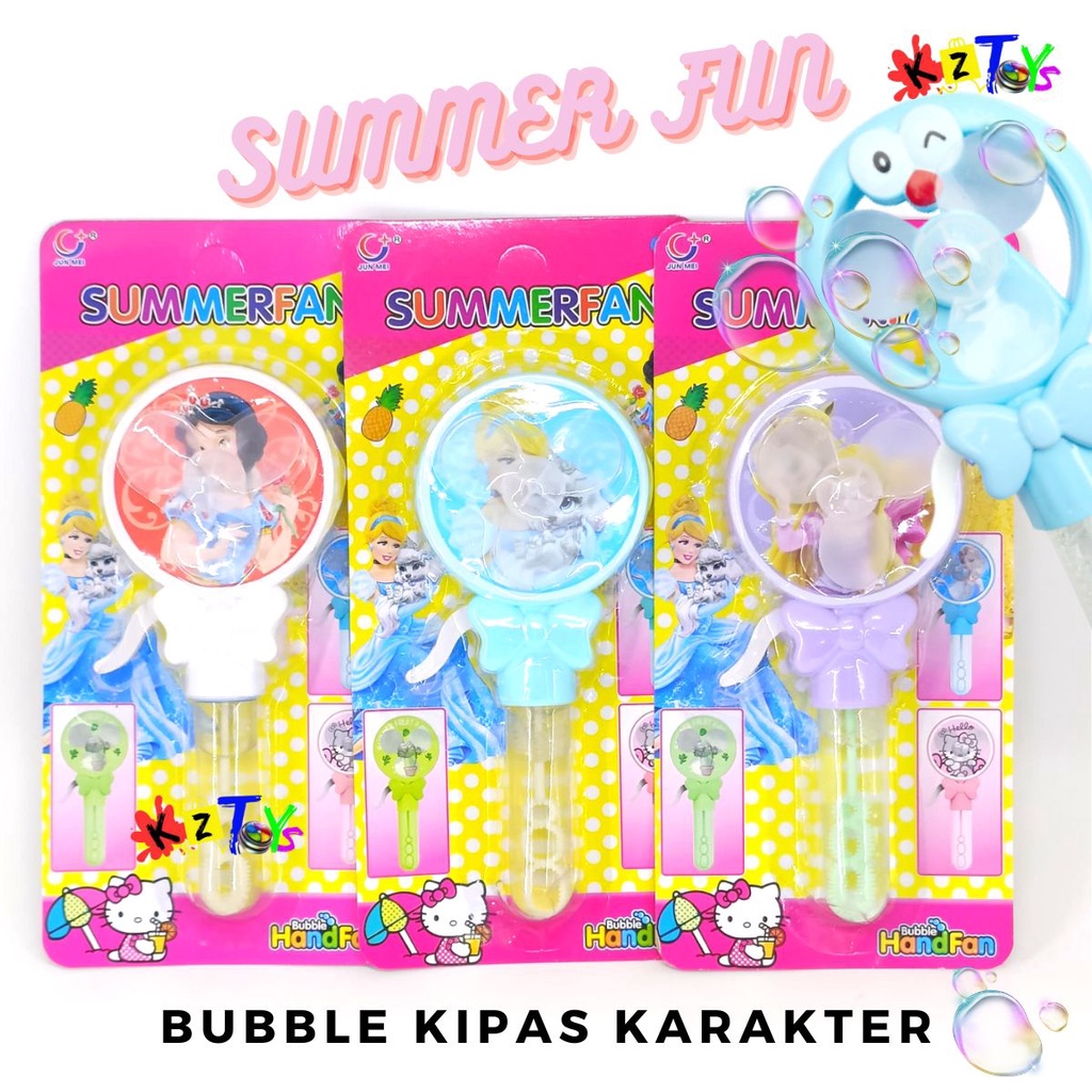 BUBBLE STICK KIPAS KARAKTER 2 IN 1 KIPAS ANGIN TANPA BATERAI