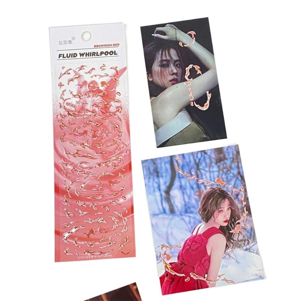 Agustina Halo Lari Air Vortex Stiker Gaya Korea INS Scrapbooking Siswa Alat Tulis Ponsel Case DIY Goo Card Sticker