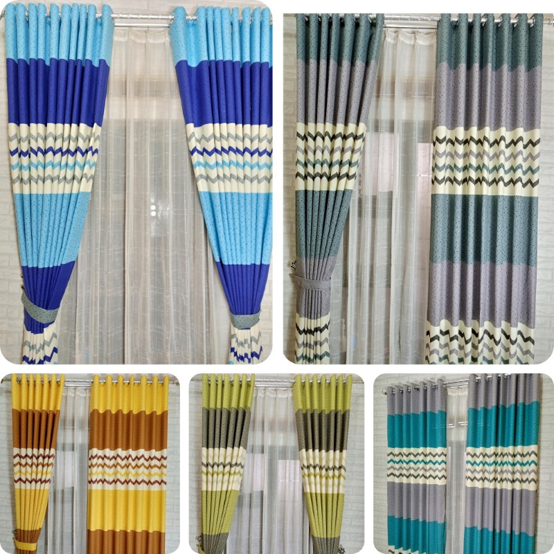 Gorden Jendela Gorden Pintu Gorden MInimalis Smokring Katun L110cmxT220cm Free Tali