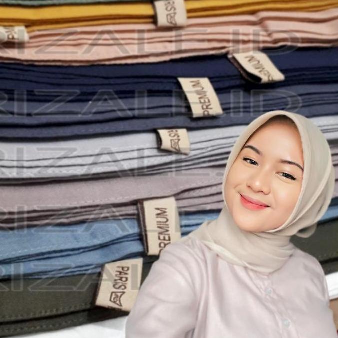 Terlaris Hijab Paris Premium Segiempat Jahit Tepi Anti Letoy | Segi empat Parispremium grosir