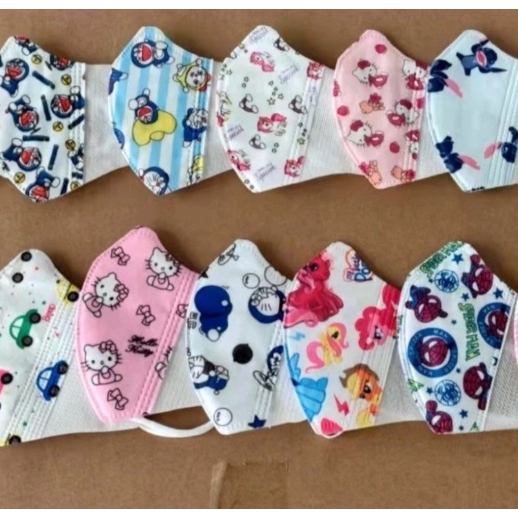 MASKER DUCKBILL BAYI / ANAK ISI 10 PCS | DUKBIL ANAK MOTIF CEWEK COWOK