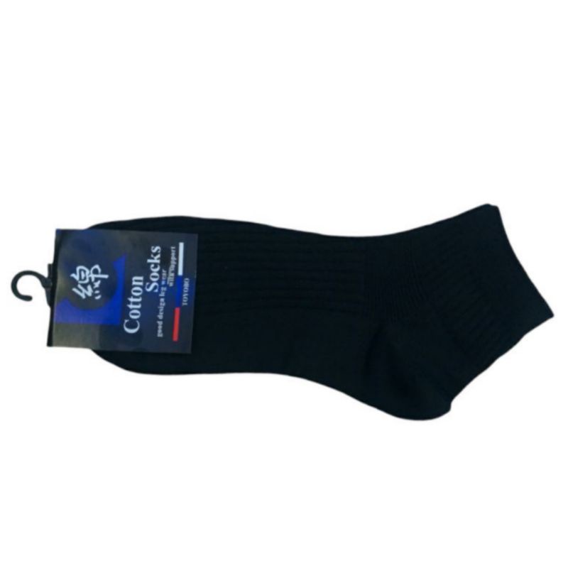 Kaos Kaki Hitam Putih Polos Cotton Socks Pendek Semata Kaki