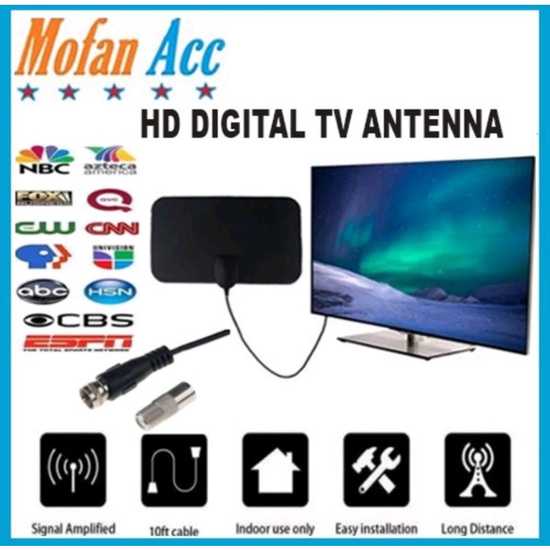 [ORIGINAL 100%] ANTENA TV DIGITAL INDOOR DVB-T2 25DB 4K HIGH GAIN TV