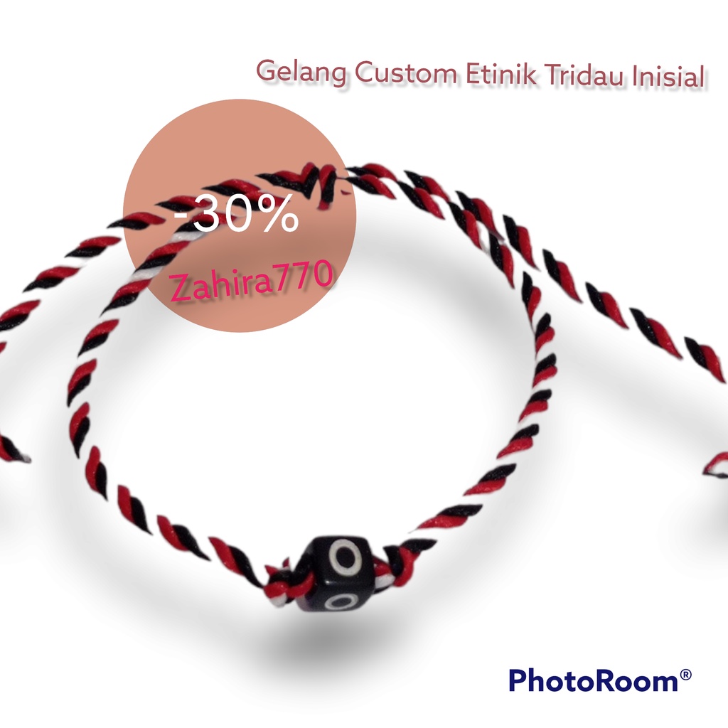 GELANG TRIDATU ETNIK CUSTOM INISIAL / NAMA (GELANG kEBERUNTUNGAN)