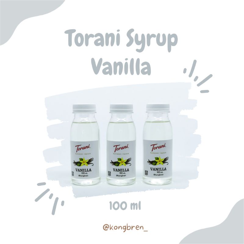 Sirup Torani Repack 100ml - Torani Syrup Vanilla - Caramel - Hazelnut - Peach - Lychee 100 ml