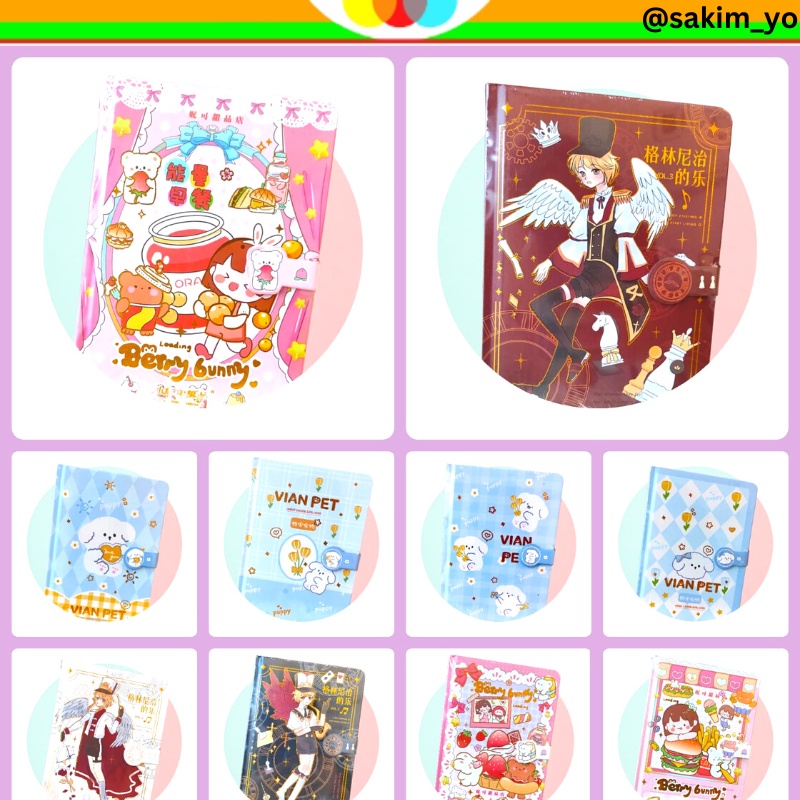 

DIARY MAGNET HARDCOVER HANDBOOK NOTEBOOK BINDER NOTEBOOK LUCU CARTOON DIARY MINIBOOK MEMO KECIL BUKU MEMO LUCU MEMO JOURNALING BOOK SCRAPBOOK MOTIF KARTUN ALA KOREA BUKU CATATAN ANIME KARTUN @sakimyo