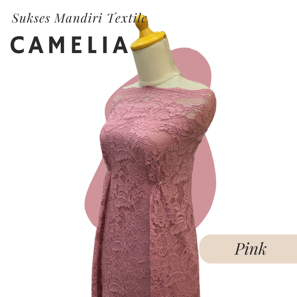[CAMELIA] Brukat Lembut Warna Pink Dusty Pink | Harga ½ meter = 50 cm (Bahan Dress Bridesmaid, Konda